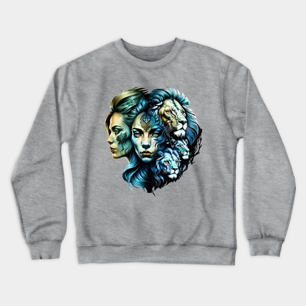 The Powerful Presence of Lions Crewneck Sweatshirt by Nicky2342